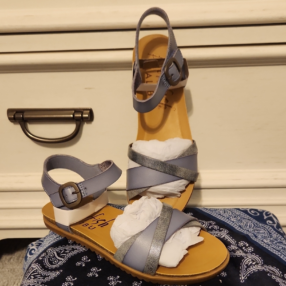 Stylish Womens Sandals in Blue and Silver By Blowfish